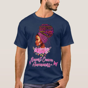 Black Wom African American Breast Cancer Awareness T-shirt