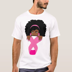 Black Wom African American Breast Cancer Awareness T-shirt