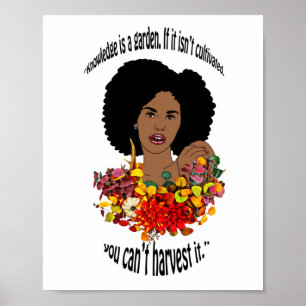 Black Woman African Proverbs Quotes Wisdom art Poster