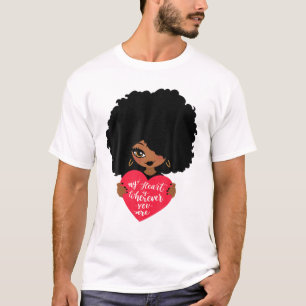 Black Woman, Afro, African American, Melanin, Vale T-shirt
