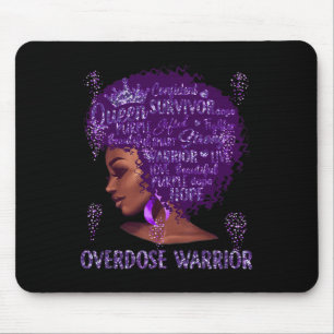 Black Woman Afro African Overdose Warrior Ribbon P Muismat
