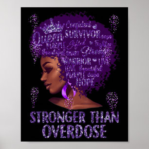 Black Woman Afro African Sterker dan Overdosis Aw Poster