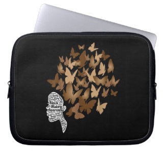 Black Woman Afro Butterfly Black History Maand Laptop Sleeve
