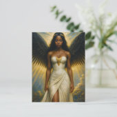 Black Woman Angel With Grecian Aesthetic Briefkaart (Staand voorkant)
