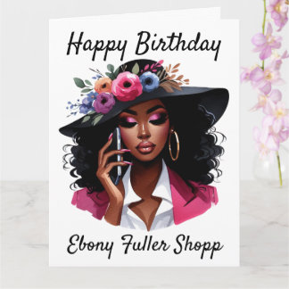 Black woman birthday card kaart