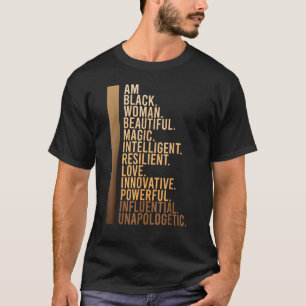Black Woman Black History Maand opgeleid zwart T-shirt