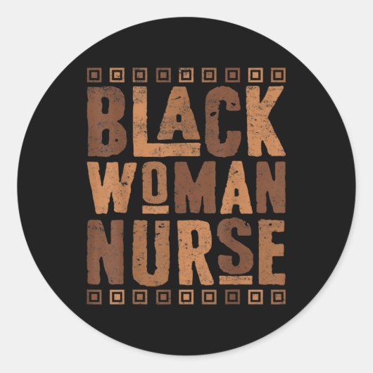 Black Woman Nurse Melanin Afro-Amerikaanse geschie Ronde Sticker (Voorkant)