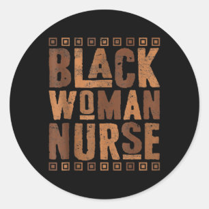 Black Woman Nurse Melanin Afro-Amerikaanse geschie Ronde Sticker