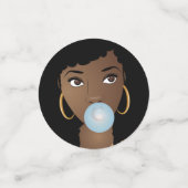 Black Woman Popping Blue Bubblegum Confetti (Kleine voorkant)