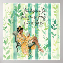 Black Woman Positive Affirmation-Poster