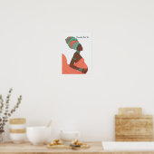 Black Woman Pregnancy Wall Art Poster (Keuken)