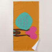 Black Woman Scripting Heart Christelijk Oranje Bea Strandlaken (Voorkant)