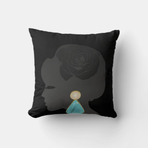 Black Woman Silhouette Dark Glamour Kussen