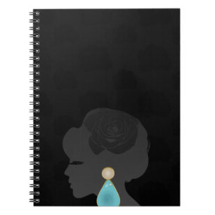 Black Woman Silhouette Dark Glamour Notitieboek