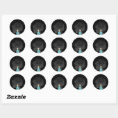 Black Woman Silhouette Dark Glamour Ronde Sticker (Vel)