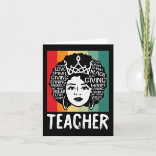 Black Woman Teacher Afro Retro Black History Month Kaart