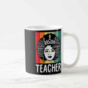 Black Woman Teacher Afro Retro Black History Month Koffiemok