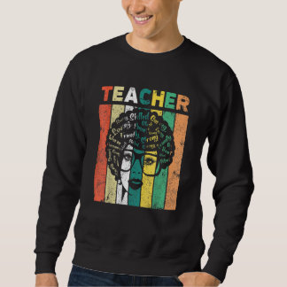 Black Woman Teacher Afro Retro Black History Month Trui