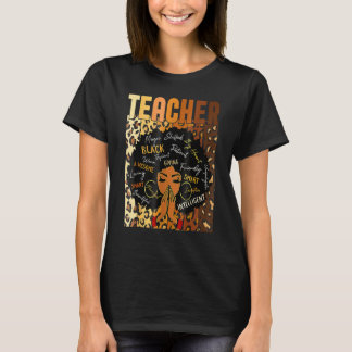 Black Woman Teacher Afro Retro Matching Black Hist T-shirt