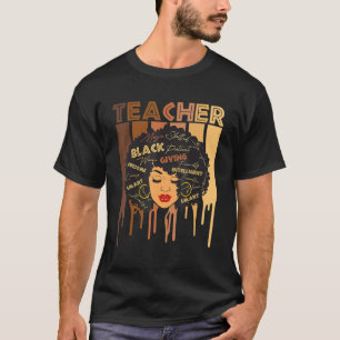 Black Woman Teacher Afro Smart African American Lo T-shirt