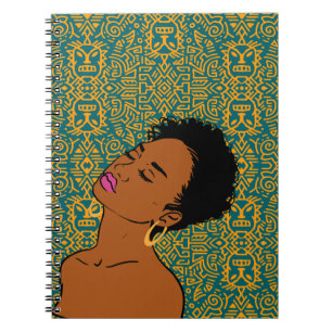 Black Woman Tribal Pattern Notitieboek