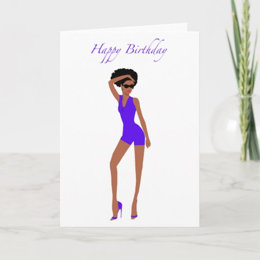 Black Woman verjaardagskaart Kaart (Voorkant)
