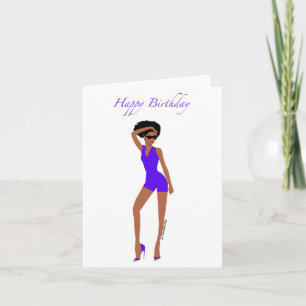 Black Woman verjaardagskaart Kaart