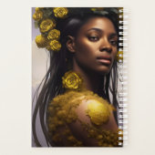 Black woman white roses and gold embellishments (Dos)