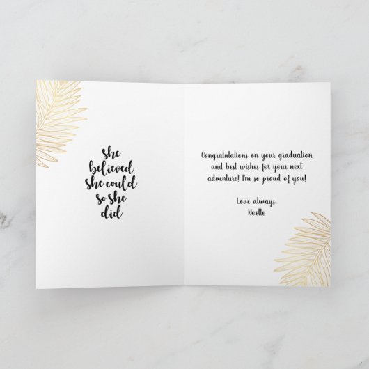 Black Woman, ze dacht dat ze het kon, Afstuderen Kaart (Binnen)