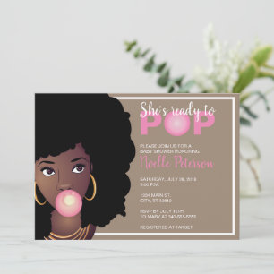 Black Woman, ze is klaar om te Poppen, Bubblegum T Kaart