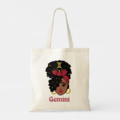 Black Woman Zodiac Gemini Tote Bag (Achterkant)