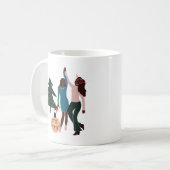 Black Women Illustrated kerstkoffie Mok (Voorkant links)
