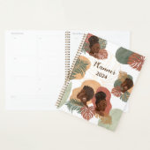 Black Women Melanin Girls Planner (Devant avec enveloppe)