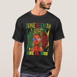 Black Women Natural Hair Afro Junenth Melanin Free T-shirt