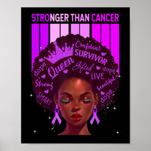 Black Women Queen Stronger dan Epilepsy Paarse Ri Poster
