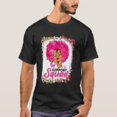 Black Women Queen Support Squad Breast Cancer Awar T-shirt (Voorkant)