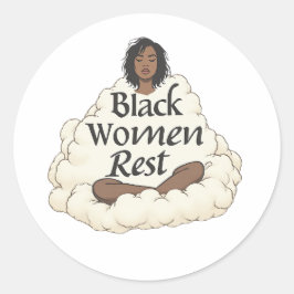 Black Women Rest Ronde Sticker