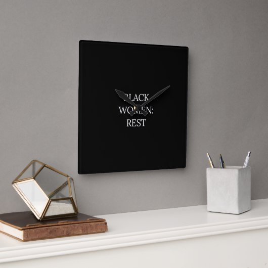 Black Women Rest Wall Horloge (Bureau)