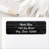 Black Wood Rustic Farmhouse Glam Chic Invitation Etiket (Insitu)