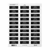 Black Wood Rustic Farmhouse Glam Chic Invitation Etiket (Full Sheet)