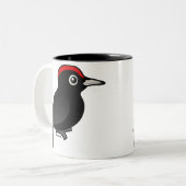 Black Woodpecker Tweekleurige Koffiemok (Voorkant links)
