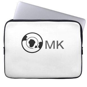 Black world wereldbol naam toevoegen monogram reis laptop sleeve