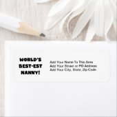 Black World's Best-est Nanny T-shirts en geschenke Etiket (Insitu)