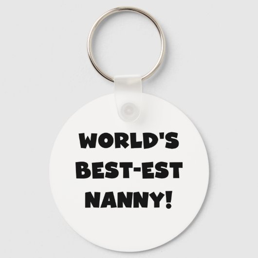 Black World's Best-est Nanny T-shirts en geschenke Sleutelhanger (Voorkant)
