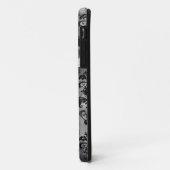 Black Worn-out  Grunge Damask Pattern Case-Mate iPhone Case (Achterkant/links)