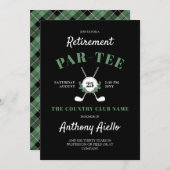 Black Wreath Golf Theme Pensioenfeest Kaart (Voorkant / Achterkant)