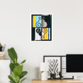 Black Yellow Blue HAVANA Night Collage Poster (Thuiskantoor)