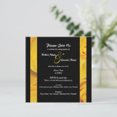 Black yellow bruiloft verloving PERSONALIZE Kaart (Staand voorkant)
