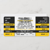 Black|Yellow Concert Ticket Grad Party Invitation (Devant)