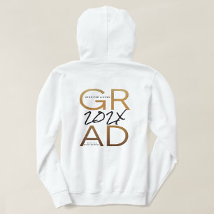 Black Yellow Gold Foil Afstudeerder jaar Aangepast Hoodie